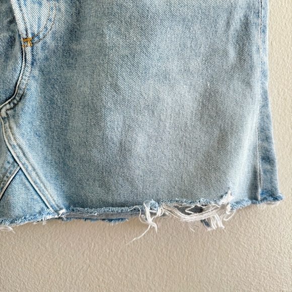 Agolde Criss Cross Buttonfly Distressed Denim Skirt Size 27 - Picture 7 of 13